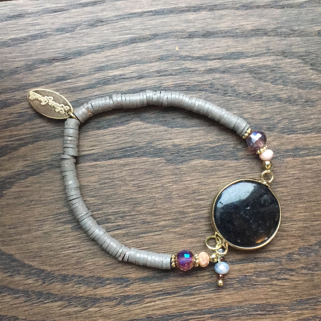 Nwot Laura Janelle Pendant Stretchy Bracelet